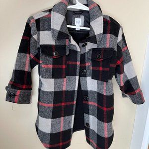 Baby Gap | Black, Grey and Red Wool Plaid Chore Coat | Size 3T (3 years)